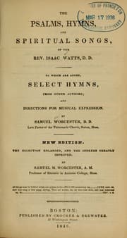 Tapa de The Psalms, hymns, and spiritual songs, of the Rev. Isaac Watts, D.D.