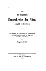 Tapa de Ueber die vierjährigen Sonnenkreise der alten, vorzüglich den eudoxischen: Ein Beitrag zur ..