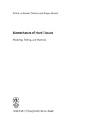 Tapa de Biomechanics of hard tissues