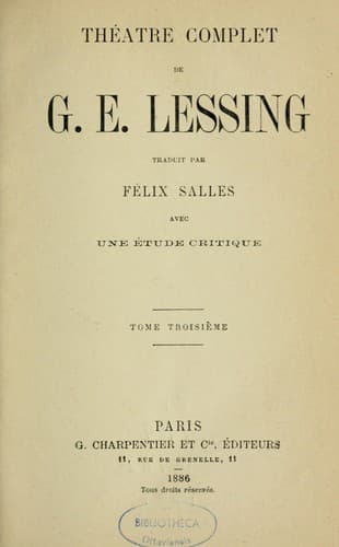 Tapa de Théâtre complet de G. E. Lessing