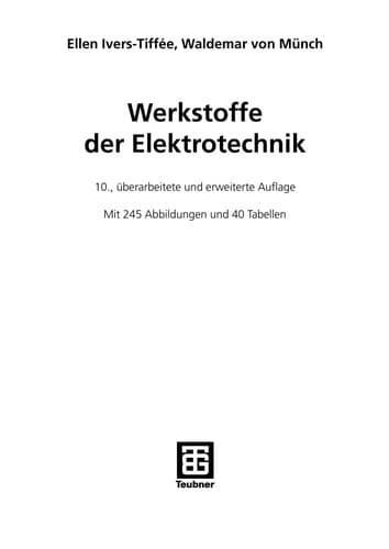 Tapa de Werkstoffe der Elektrotechnik