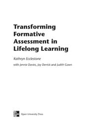 Tapa de Transforming formative assessment in lifelong learning