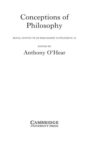 Tapa de Conceptions of philosophy