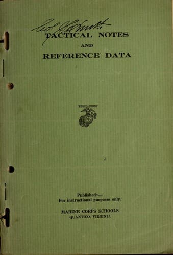 Tapa de Tactical notes and reference data