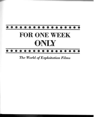 Tapa de For one week only