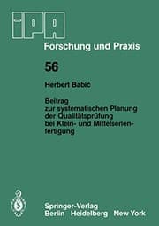 Tapa de Beitrag zur systematischen Planung der Qualitätsprüfung bei Klein- und Mittelserien- fertigung