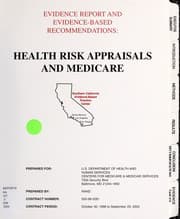 Tapa de Evidence report and evidence-based recommendations, health risk appraisals and Medicare