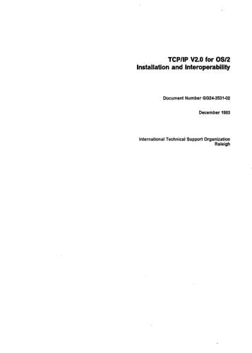 Tapa de TCP/IP 2.0 for OS/2. Installation and Interoperability
