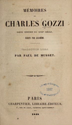 Tapa de Mémoires de Charles Gozzi ..