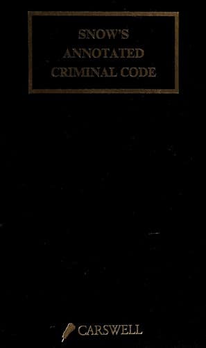 Tapa de Snow's annotated criminal code