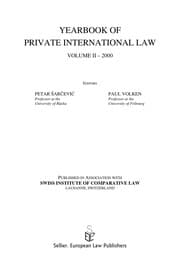 Tapa de Yearbook of private international law