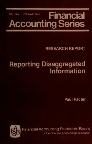 Tapa de Reporting disaggregated information