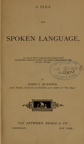 Tapa de A plea for spoken language.