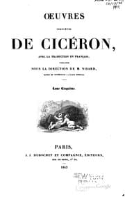Tapa de Oeuvres complètes de Cicéron: avec la traduction en français