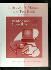 Tapa de Instructor's manual and test bank to accompany Reading and study skills, form A