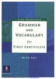 Tapa de Grammar and Vocabulary for First Certificate (GRVO)