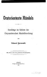 Tapa de Oratorientexte Händels