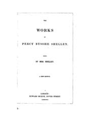 Tapa de The works of Percy Bysshe Shelley, ed. by mrs. Shelley
