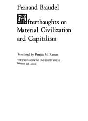 Tapa de Afterthoughts on material civilization and capitalism