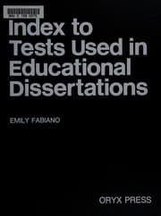 Tapa de Index to tests used in educational dissertations