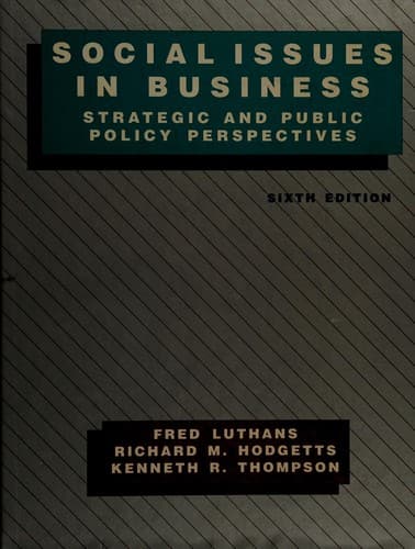 Tapa de Social issues in business