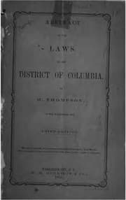 Tapa de Abstract of the laws of the District of Columbia