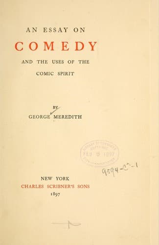 Tapa de An essay on comedy