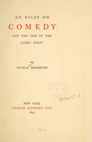Tapa de An essay on comedy