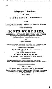 Tapa de Biographia Scoticana: Or, A Brief Historical Account of the Lives ..