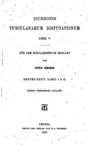 Tapa de Tusculanarum Disputationum Libri V.