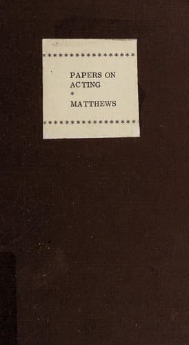 Tapa de Papers on acting