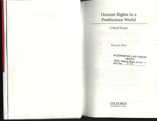 Tapa de Human rights in a posthuman world