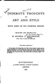 Tapa de Diderot's Thoughts on Art & Style: With Some of His Shorter Essays