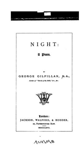 Tapa de Night: A Poem