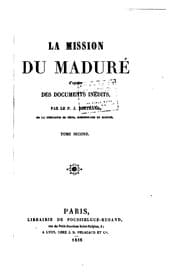 Tapa de La mission du Maduré d'après des documents inédits ..