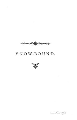Tapa de Snow-bound: A Winter Idyl