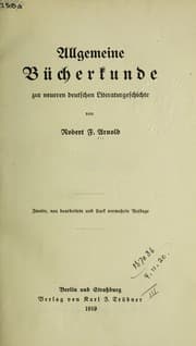 Tapa de Allgemeine Bücherkunde zur neueren deutschen Literaturgeschichte