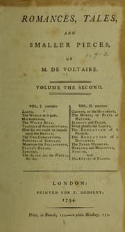 Tapa de Romances, tales, and smaller pieces, of M. de Voltaire