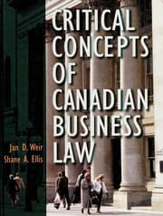 Tapa de Critical concepts of Canadian business law