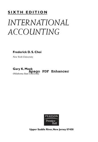 Tapa de International accounting