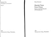 Tapa de Semitica Viva, vol. 34: Harusi texts from Oman: based on the field materials of T. M. Johnstone