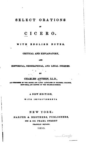 Tapa de Select Orations: With English Notes