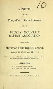 Tapa de Annual of the Brushy Mountain Baptist Association