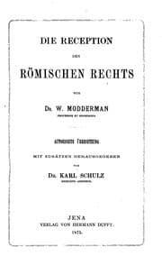 Tapa de Die Reception des römischen Rechts
