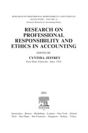 Tapa de Research on Professional Responsibility and Ethics in Accounting