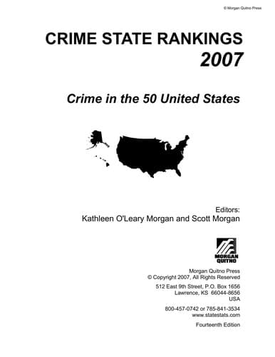 Tapa de Crime state rankings 2007
