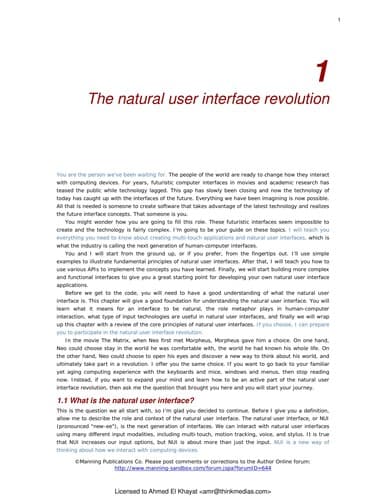 Tapa de Natural user interfaces in .NET