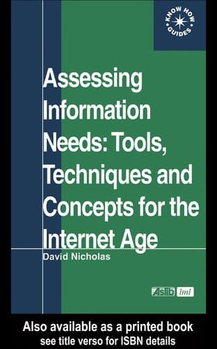 Tapa de Assessing information needs
