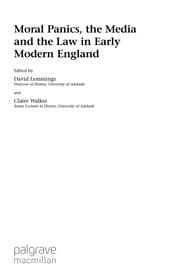 Tapa de Moral panics, the media and the law in early modern England