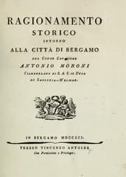 Tapa de Ragionamento storico intorno alla città di Bergamo